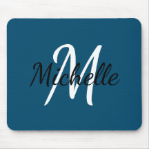 Niedliche einfache Monogramm Anfangsname Dunkelbla