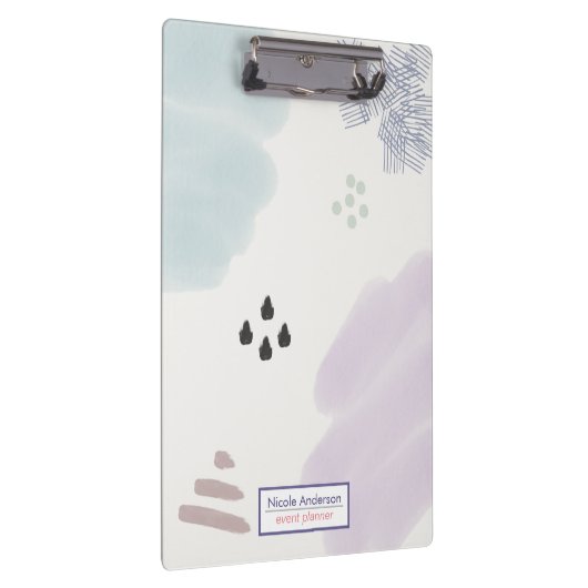 Niedliche einfache Pastell Abstrakt Brush Stroke Klemmbrett (Rechts)