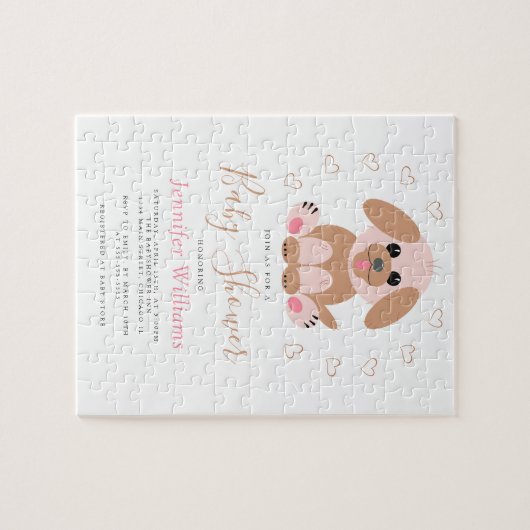 Niedliche, einfache Puppy Personalisiert Baby Dusc Puzzle (Horizontal)
