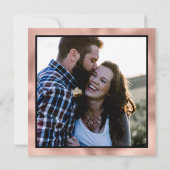 Niedliche Einfache Rose Gold White Black Timeline Save The Date (Rückseite)