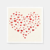 Niedliche, einfache rote Wasserfarbenherzen Serviette (Vorderseite)