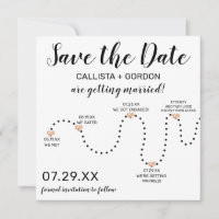 Niedliche Einfache Schwarz-weiße Timeline-Hochzeit