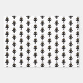 Niedliche einfache Schwarze Katze Geschenkpapier Set (Vorderseite 3)