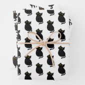 Niedliche einfache Schwarze Katze Geschenkpapier Set (Beispiel)
