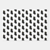 Niedliche einfache Schwarze Katze Geschenkpapier Set (Vorderseite)