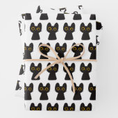 Niedliche einfache Schwarze Katze Geschenkpapier Set (Beispiel)