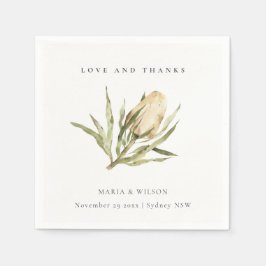 Niedliche einheimische Banksia Watercolor Floral W Serviette