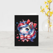 Niedliche Einhorn 4. Juli Mädchen Kinder amerikani Karte (Gelbe Blume)