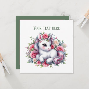 Niedliche Einhorn-Babydusche individuell anpassbar Einladung