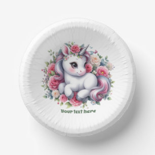 Niedliche Einhorn-Babydusche individuell anpassbar Pappteller