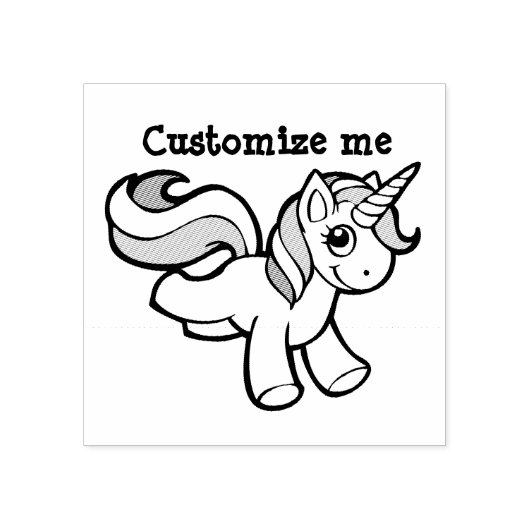 Niedliche Einhorn-Briefmarke Gummistempel (Prägung)