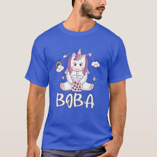Niedliche Einhorn Drink Blase Milk Tea Boba T-Shirt