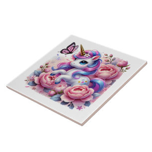 Niedliche Einhorn-Fantasie-Girls-Zimmer Fliese