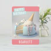 Niedliche Einhorn-Geburtstagskarte Feiertagskarte (Stehend Vorderseite)