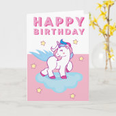 Niedliche Einhorn-Geburtstagskarte Karte (Gelbe Blume)