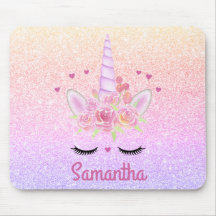 Niedliche Einhorn-Gesichtshaut Regenbogen-Glitzer 