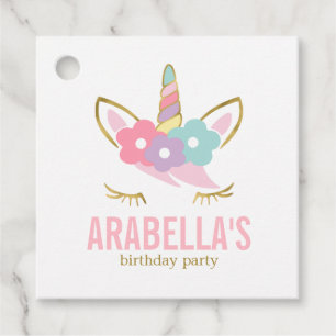 Niedliche Einhorn Girls Geburtstagsparty Geschenkanhänger