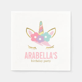 Niedliche Einhorn Girls Geburtstagsparty Serviette