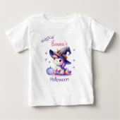 Niedliche Einhorn-Girls Halloween mit Namen Baby T-shirt (Vorderseite)