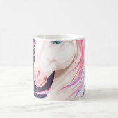 Niedliche Einhorn, goldene Hornillustrierung. Kaffeetasse (Mittel)