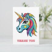 Niedliche Einhorn-Grafik zeichnend Dankeskarte (Stehend Vorderseite)