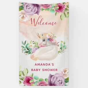 Niedliche Einhorn-Illustration Blume Girl Baby Dus Banner