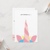 Niedliche Einhorn-individuell anpassbare Note Gruß Karte (Vorderseite/Rückseite Beispiel)