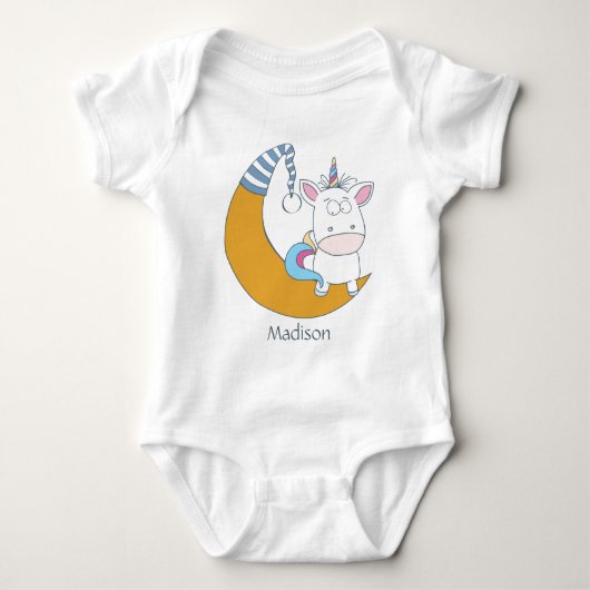 Niedliche Einhorn-individuelle Name-Kinderkleidung Baby Strampler (Vorderseite)