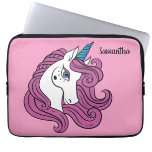Niedliche Einhorn-individuelle Name- und Farb-Lapt Laptopschutzhülle