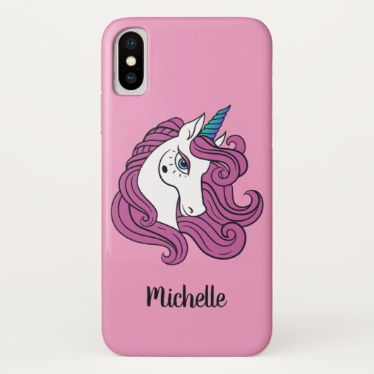 Niedliche Einhorn-individuelle Name- und Farbtelef Case-Mate iPhone Hülle (Rückseite)