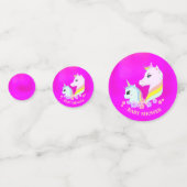 Niedliche Einhorn-Kinderdusche Konfetti (Rückseiten)