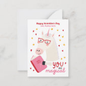 Niedliche Einhorn-Klassenzimmer Kindertageskarten Mitteilungskarte (Vorderseite)