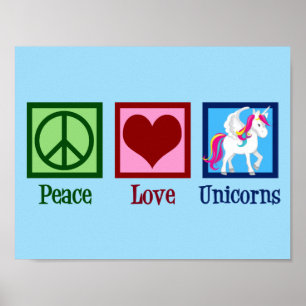 Niedliche Einhorn-Liebe Poster