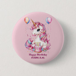 Niedliche Einhorn magische Prinzessin Geburtstagsk Button