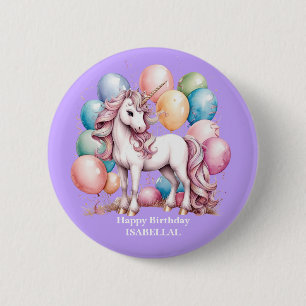 Niedliche Einhorn magische Prinzessin Geburtstagsk Button