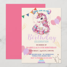 Niedliche Einhorn magische Prinzessin Geburtstagsk