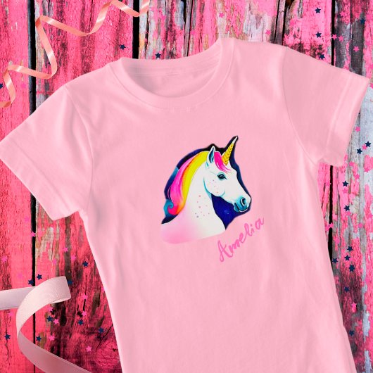 Niedliche Einhorn-Magische Sterne Zeichnend Name G T-Shirt