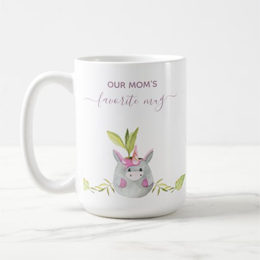 Niedliche Einhorn-Mama Kaffeetasse (Links)