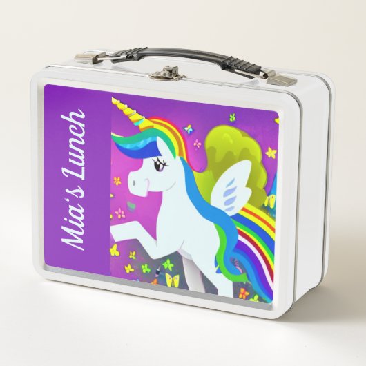 Niedliche Einhorn-Metal-Lunch Box Metall Brotdose (Vorderseite)