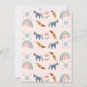 Niedliche Einhorn Rainbow Baby Dusche Dankeskarte (Rückseite)