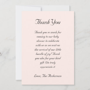 Niedliche Einhorn Rainbow Baby Dusche Dankeskarte