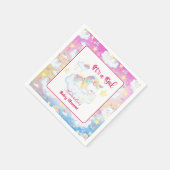 Niedliche Einhorn Rainbow Baby Dusche Serviette (Ecke)