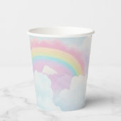 Niedliche Einhorn Rainbow Birthday Party Paper Cup Pappbecher (Rückseite)