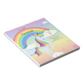 NIEDLICHE Einhorn-Rainbow-Girls Einladung Notizblock (angewinkelt)
