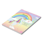 NIEDLICHE Einhorn-Rainbow-Girls Einladung Notizblock (Rotiert)