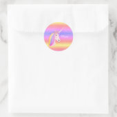 Niedliche Einhorn-Regenbogen-Glitzer-Glitzern Pers Runder Aufkleber (Tasche)