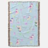 Niedliche Einhorn-Regenbogensterne nahtlos Muster Decke (Vorderseite Vertikal)