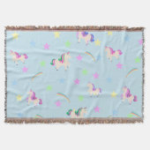 Niedliche Einhorn-Regenbogensterne nahtlos Muster Decke (Vorderseite)