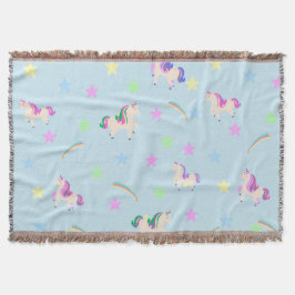 Niedliche Einhorn-Regenbogensterne nahtlos Muster Decke