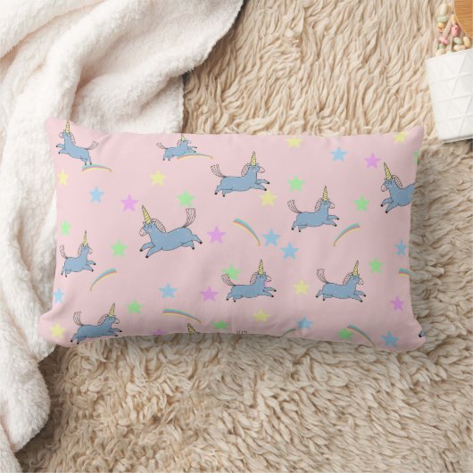 Niedliche Einhorn-Regenbogensterne nahtlos Muster Lendenkissen (Decke)